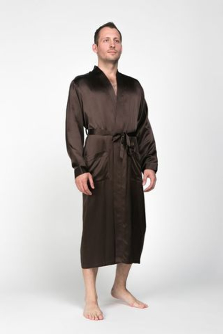 Халат шелковый мужской Luxe Dream шоколад