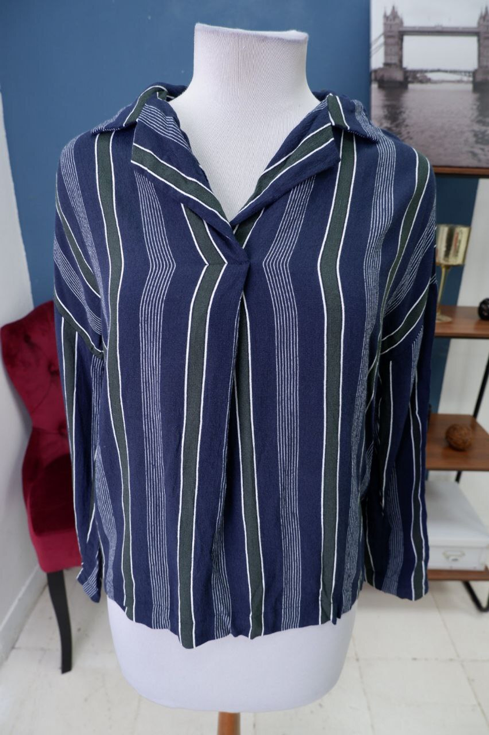 Рубашка Mango в полоску 44 размер