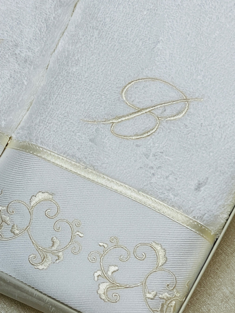 Набор полотенец 2шт Blumarine Emmanuela Beige белый с бежевым