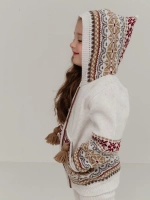 Кофта вязаная на молнии с капюшоном и карманом