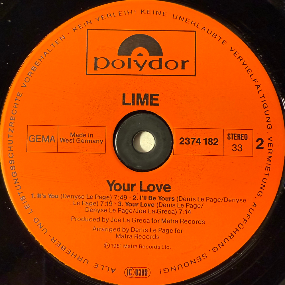 Lime – Your Love (Германия 1981г.)
