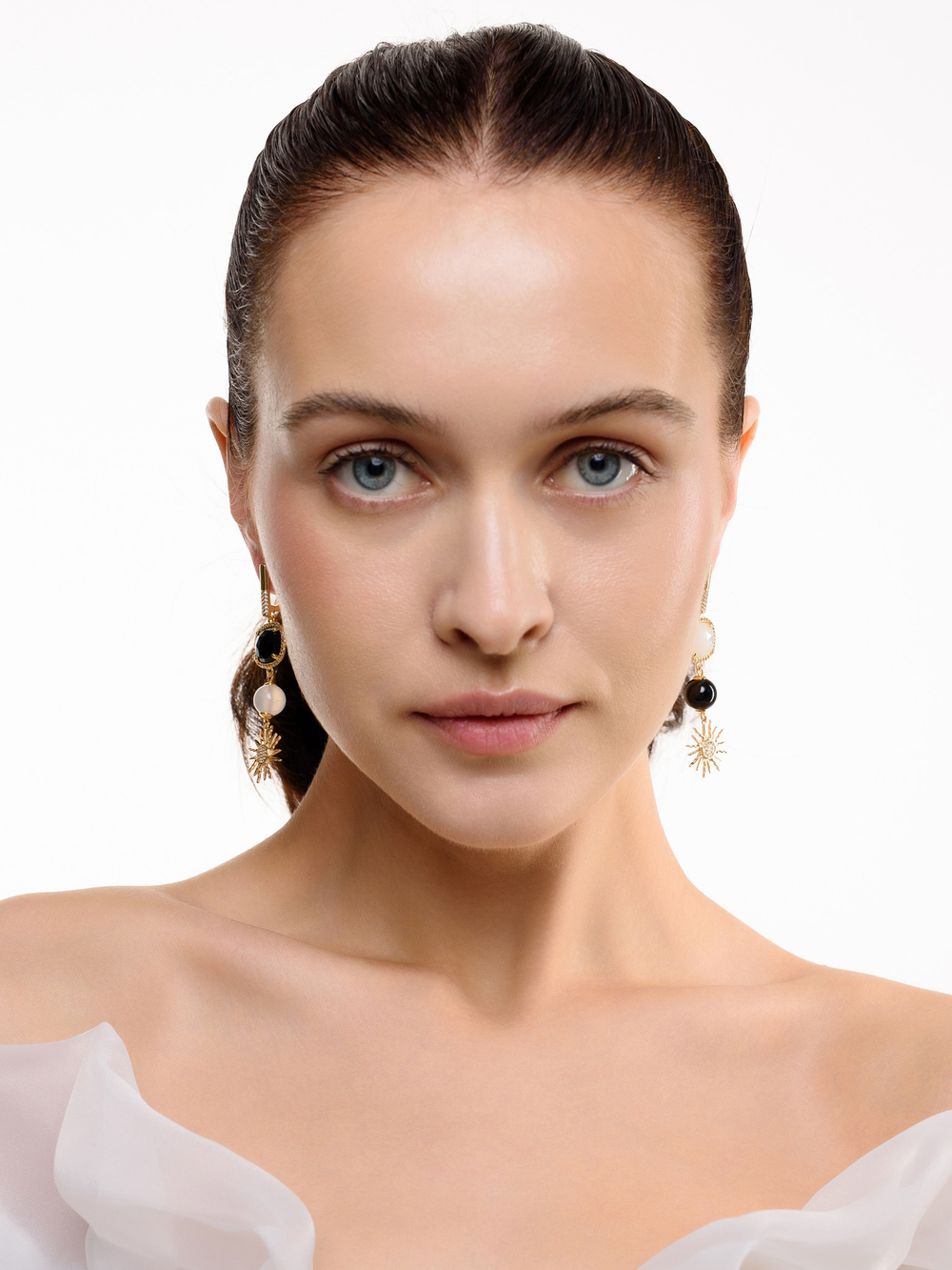 Серьги "Royal sun black" Gold