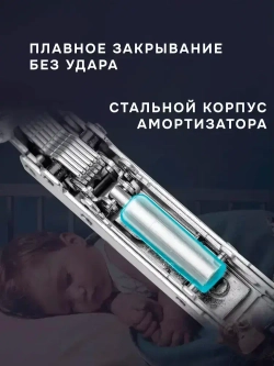 Петля мебельная с доводчиком накладная Unihopper 105 градусов 3D-регулировка Clip-On с ответной планкой, декоративными заглушками на чашку и плечо / 20 штук