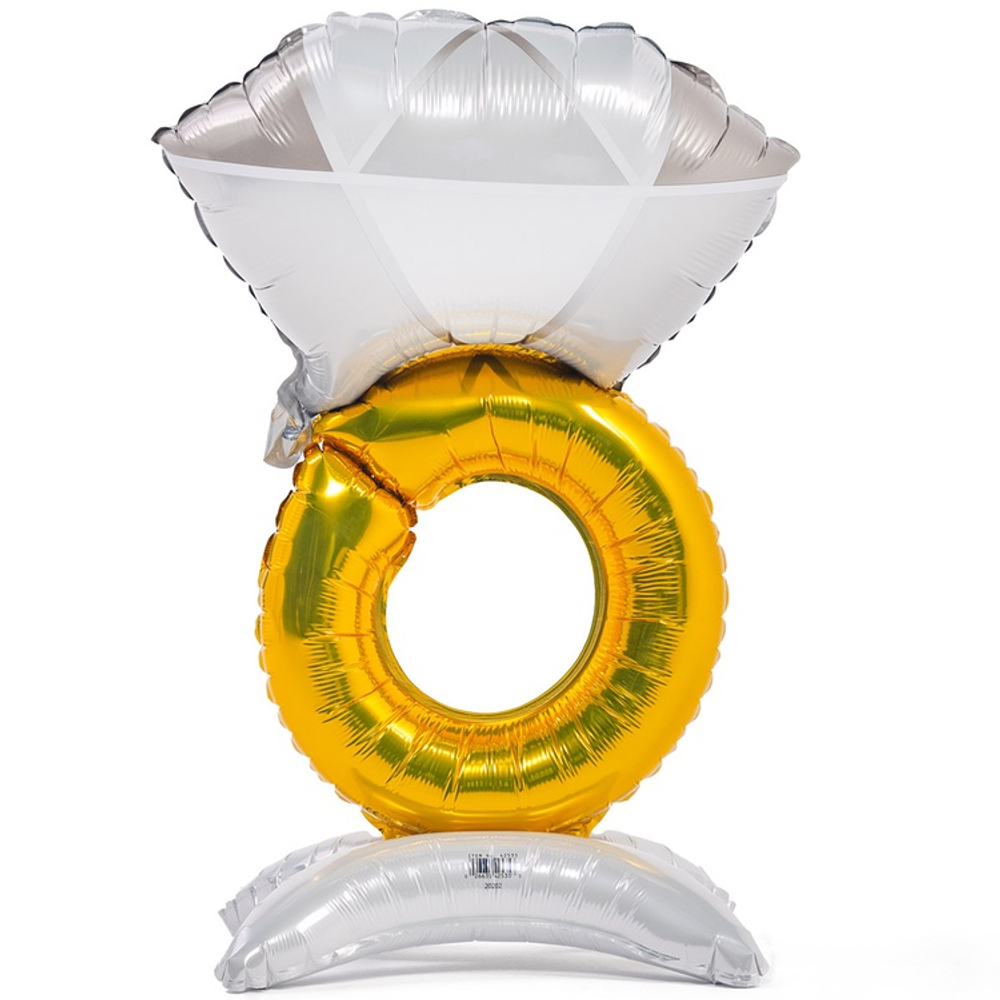 Шар Фольгированный Кольцо с бриллиантом (Серебряный)