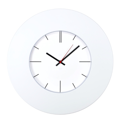 Часы настенные, модель 055, D 375 мм, стекло пластик, пластиковый ободок, цвет-белый