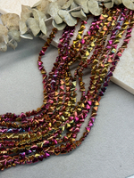 Гематит, сердце 6 мм, нить 40 см, красный хамелеон