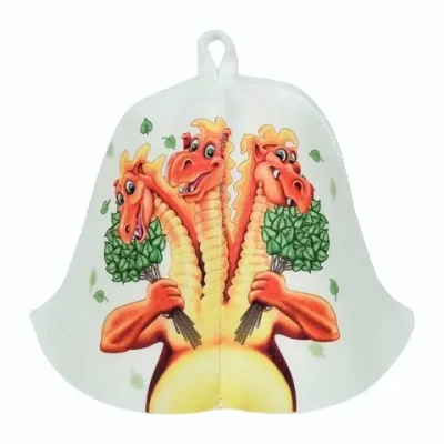 Шапка для бани и сауны «Змей Горыныч» «Hot Pot», войлок /20