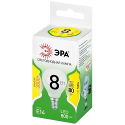 Лампа светодиодная ЭРА GREEN LINE LED P45-8W-830-E14 GL 8Вт шар теплый свет E14 | Лампы cветодиодные Шар (G/P)