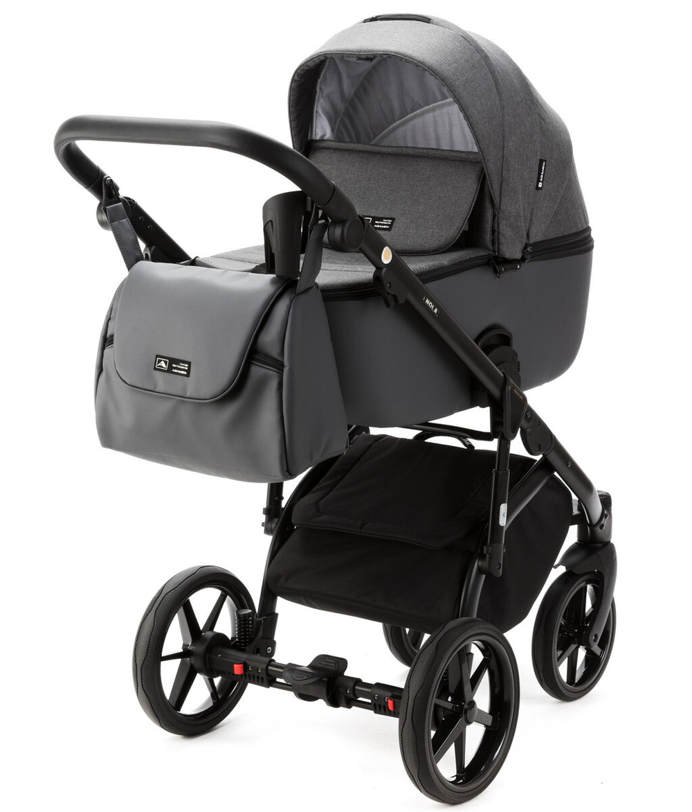 Детская коляска Adamex Nola 2 в 1 N-PS58 (Т.СЕР.+ Т.СЕР. КОЖА)