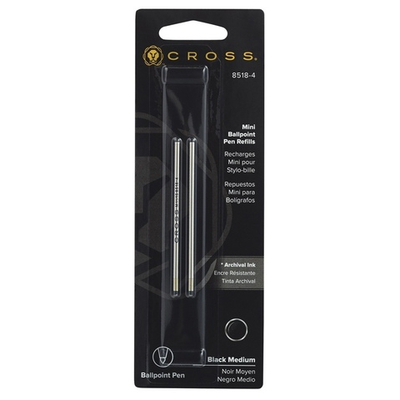 Cross Стержень (2 шт.) шариковый для ручки Tech3 и Tech4, M, черный