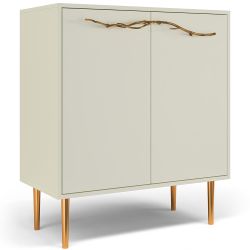 Комод Арт Колор matte Стайл Голд с 2 полками Кремовый белый матовый