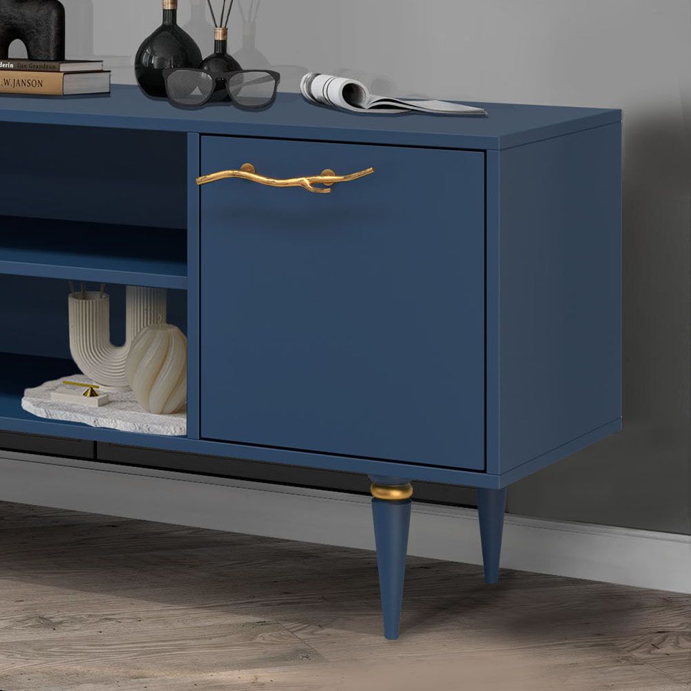 Тумба под ТВ Арт Колор matte 117см Классик Сильвер Королевский синий матовый