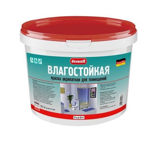 Краска ПУФАС влагост. Decoself мороз белая 15,7 кг