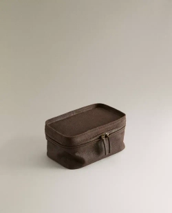 ZARA HOME КОЖАНЫЙ НЕСЕССЕР, КОРИЧНЕВЫЙ