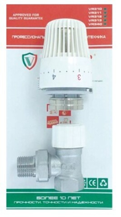 Вентиль термост. с термоголовкой УГЛОВОЙ. 1/2  ViEiR (25/1шт)