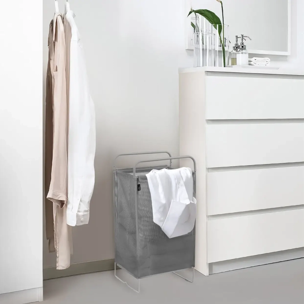 Корзина для белья 65л на металлокаркасе (HSC3/С серый)