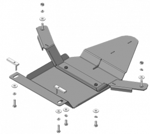 Усиленная защита Motodor зад. дифференциала. 3 мм, сталь. для Land Rover Discovery Sport 2015-2019 арт.13222