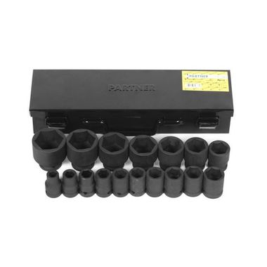 Головки ударные Partner, набор 17пр., 1/2" (6гр.) 4172MPB