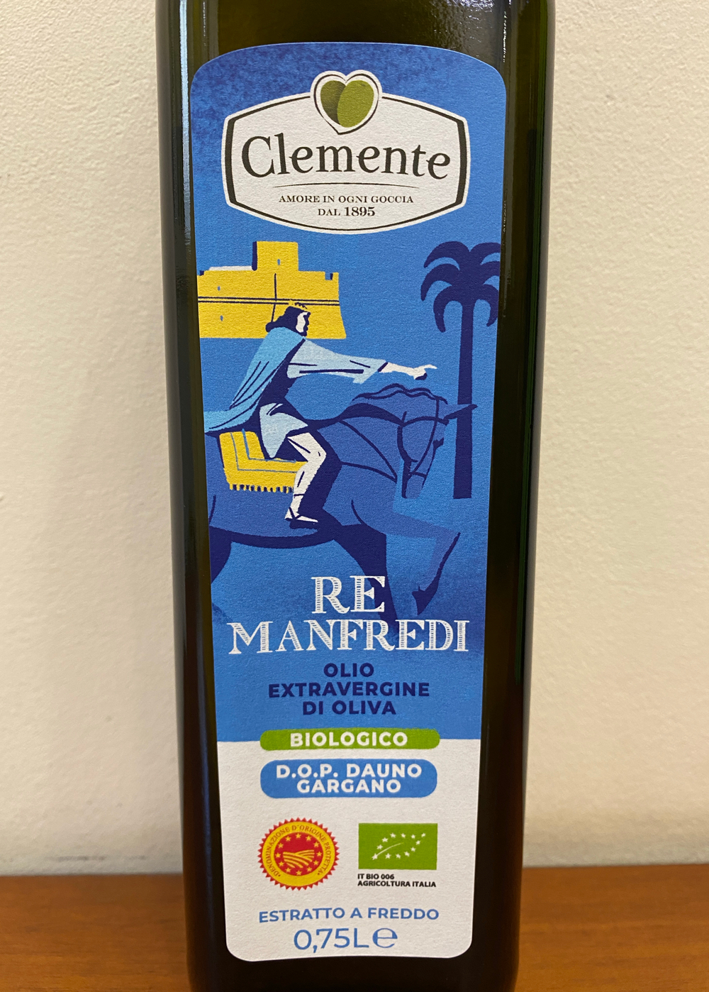 Оливковое масло Clemente D.O.P. "RE Manfredi" ORGANIC (Bio), Extra Virgin 0,75 л, Италия