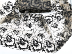 Вышивка на сетке, 26 см, цветочки на телесном фоне (Артикул: VS-2020), м