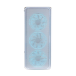 Корпус BaseTech eXtreme GFX-03, Без БП, ATX, белый, 4xICE BLUE FAN, 2xUSB2, 1xUSB3, бок: закалённое стекло (BT-GFX-03W-MESH-4F-IB)