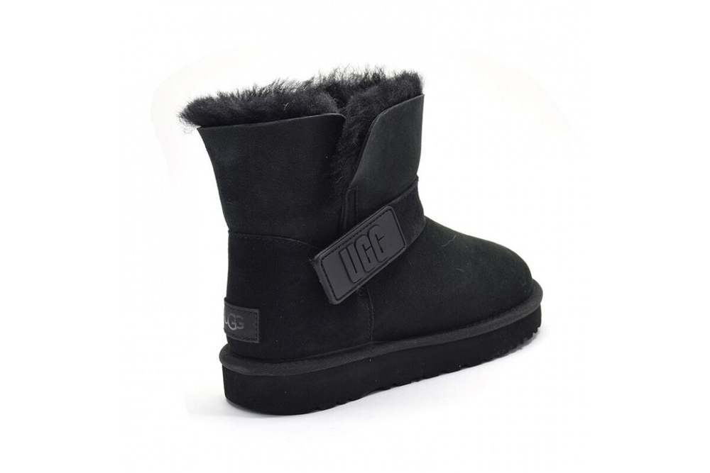 UGG Mini Bailey Graphic Logo Suede Black