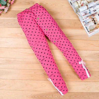 Леггинсы детские утепленные с принтами и бантами