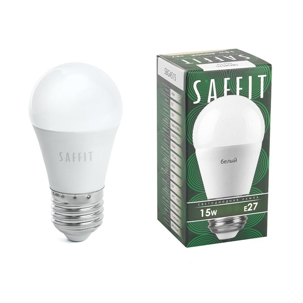 Лампа светодиодная. 15W 230V E27 4000K G45. SBG4515