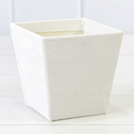 Коробка Ваза для цветов 11х11х8 см "Бархат" (Белый)
