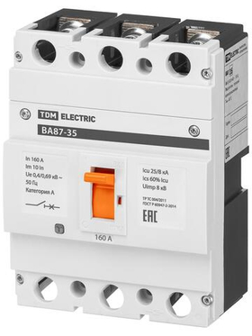 Авт.выкл 160А ВА87-35 3Р 160А 25кА TDM SQ0751-0014