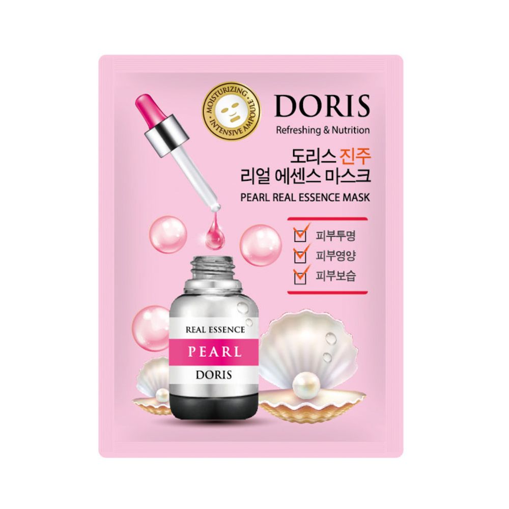 Маска для лица Jigott Doris Pearl Refreshing and Nutrition тканевая с экстрактом Жемчуга Освежающая и Питательная 25 мл