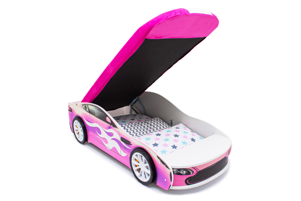 Кровать с матрасом Бельмарко Бондмобиль розовый