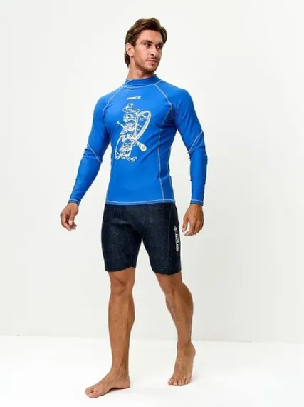 Футболка рашгард лонгслив Sargan Скелетон-Сап UPF 50+ синий