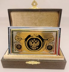 Сувенирная визитница "Герб РФ" №45 (Златоуст) в футляре