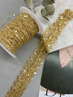 Цепочка «Точка» позолота 14k , звено 3-1 мм, 2 метра