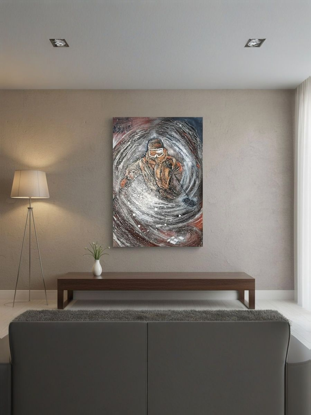 Картина "Кружево водных кругов" 50х60: Ручная уникальная эксклюзивная картина в единственном экземпляре