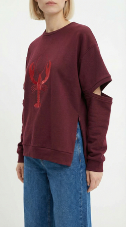 Свитшот из футера с вышивкой лобстер