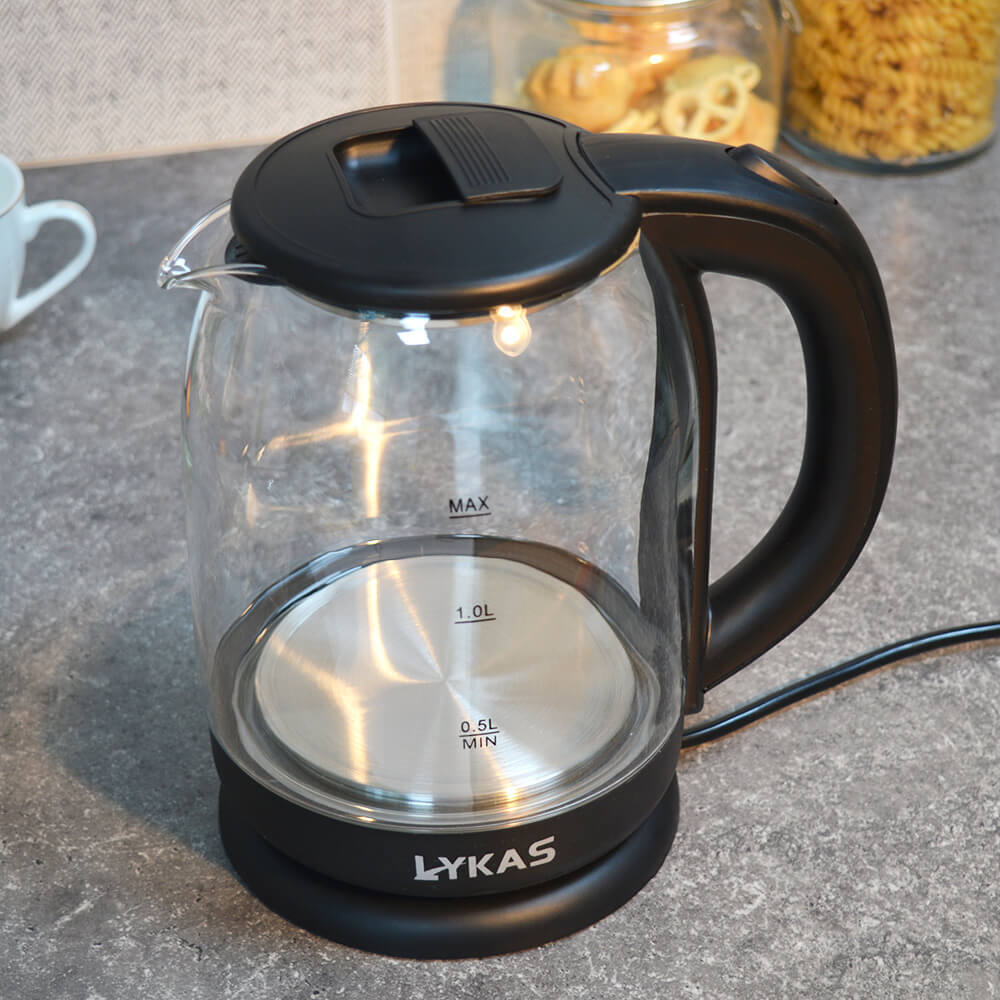 Чайник электрический 2л "Lykas", 1500-1850Вт, стекло, L-907