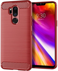 Чехол для LG G7 ThinQ (G7+ ThinQ) цвет Red (красный), серия Carbon от Caseport