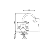 Смеситель для кухни 1/2 кер F4025 FRAP (выс.пов. излив, п/шпильку, хром, латунь)