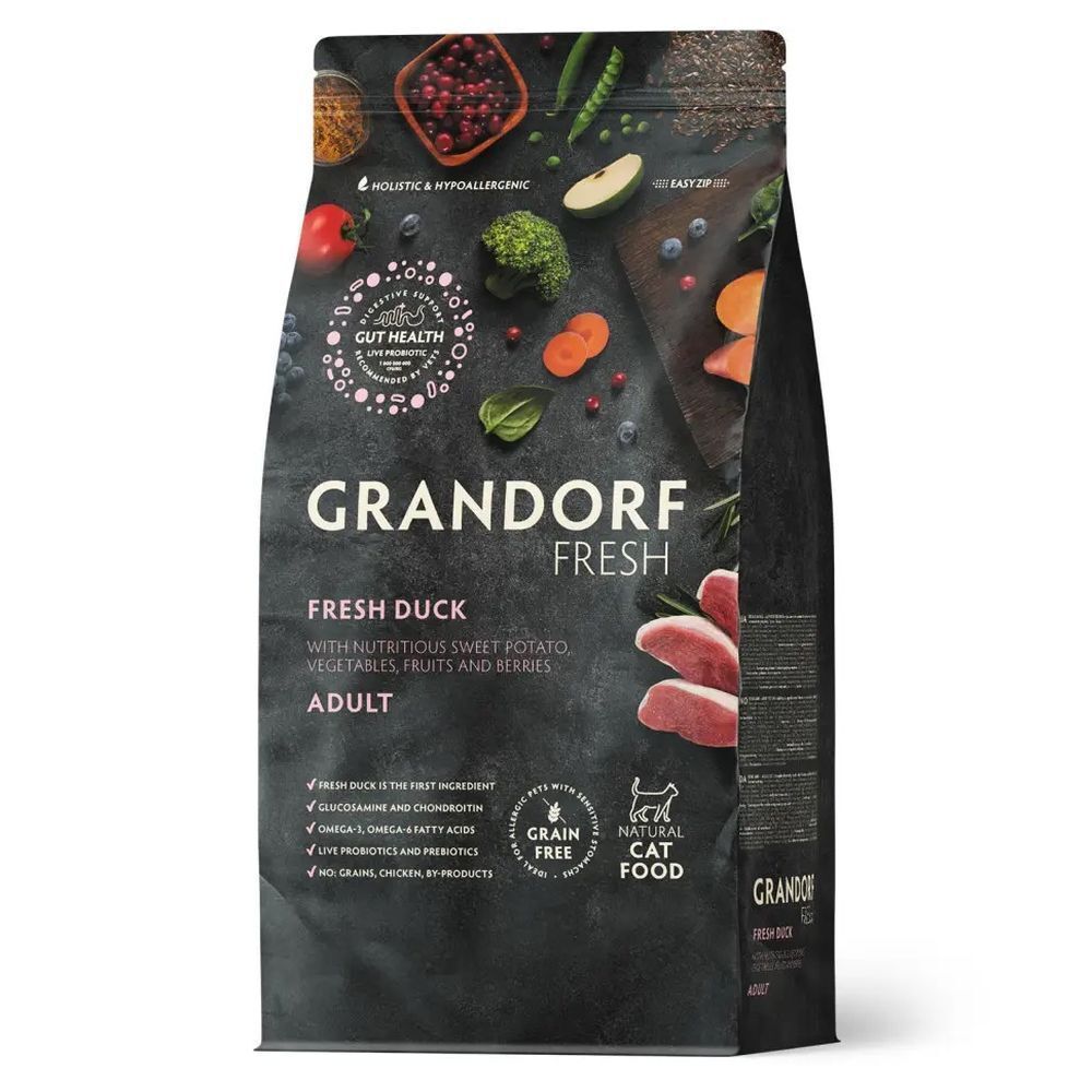 GRANDORF Fresh Cat ADULT Duck&amp;Sweet Potato 400 г