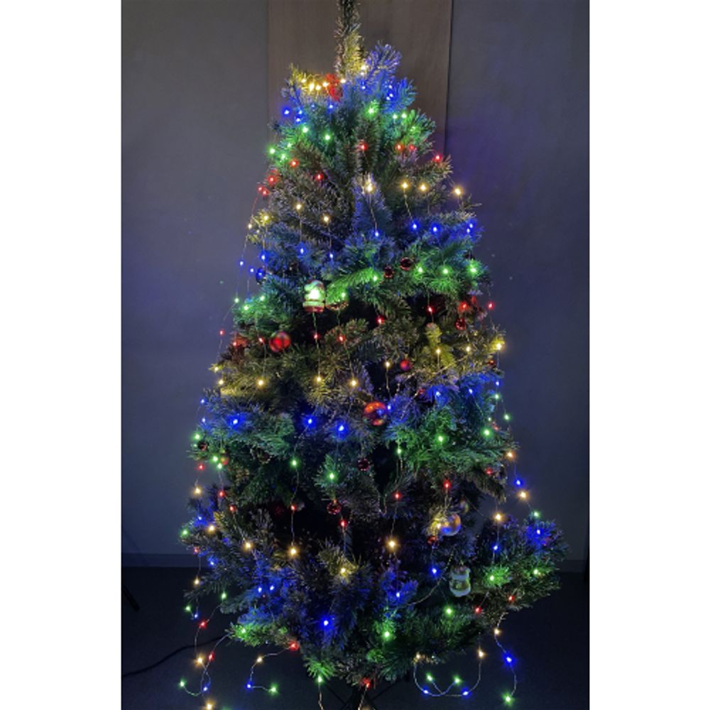 Светодиодная новогодняя гирлянда ЭРА ENIN -2NM Дождик 10 нитей 2 метра мультиколор | Гирлянды