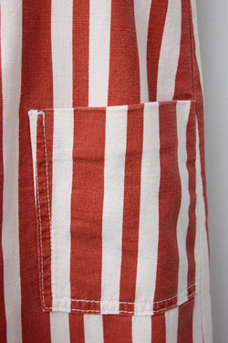 ZARA ДЛИННЫЙ КОМБИНЕЗОН В ПОЛОСКУ, БЕЛЫЙ/КРАСНЫЙ