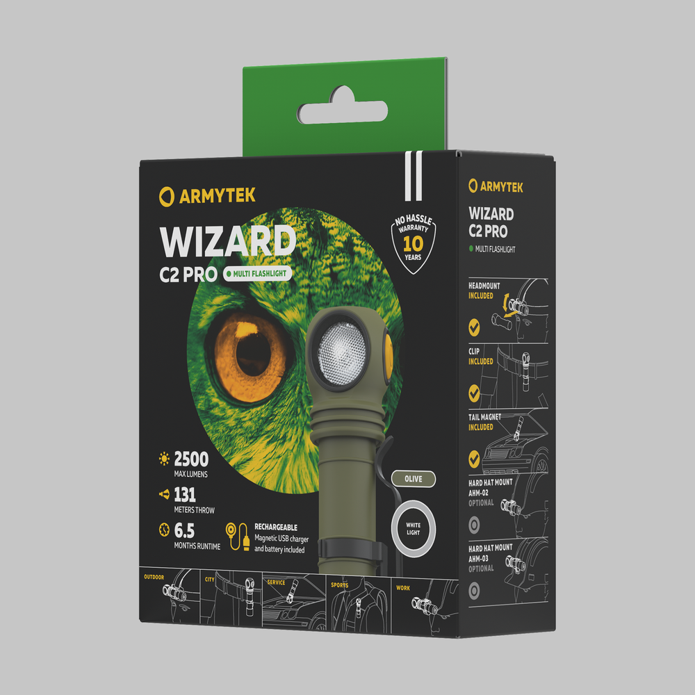 Фоанрь Armytek Wizard C2 Pro Olive White (F08701CO)