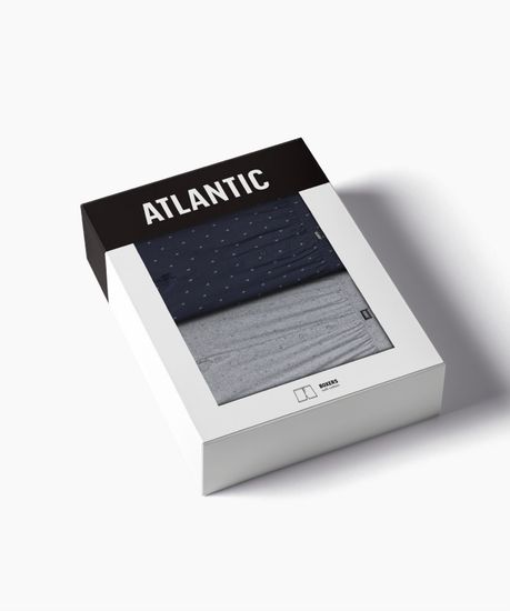 Трусы (2 шт) мужские семейные Atlantic 2MBX-072, хлопок, серый меланж + темно-синий