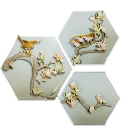 ART-325 Триптих «Птицы на ветках сакуры»