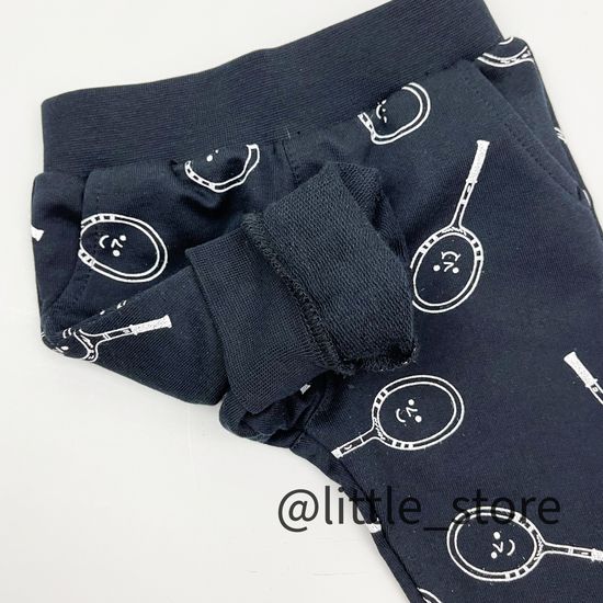 Штаны "Теннис" из футера, Черные