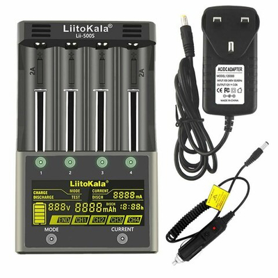 Умная зарядка для батареек LiitoKala Lii-500S, зарядка для AAA AA 18650 21700 26650 20700 18350 26700