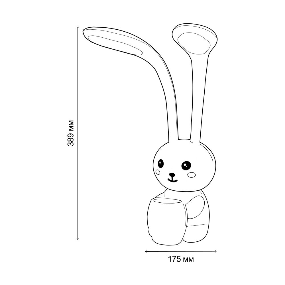 ULM-D160 12W-3000-6000K-DIM WHITE Светильник настольный светодиодный Заяц. с подставкой под канцелярские принадлежности. Сенсорный выключатель. Диммер. Белый. TM Uniel