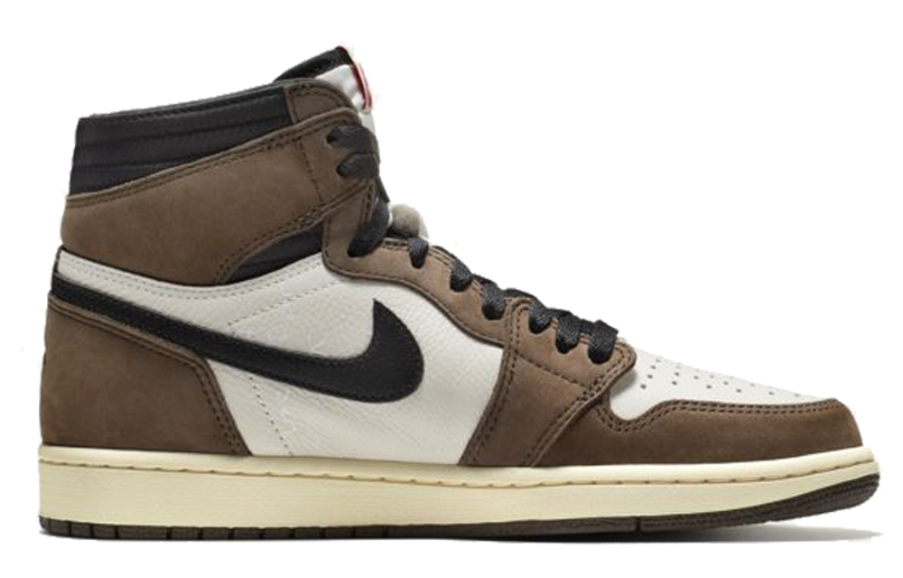 Travis Scott x Jordan Air Jordan 1 High Og Ts Sp barb leather shock absorption non-slip wear-resistant high-top retro basketball shoes for men and women the same dark brown